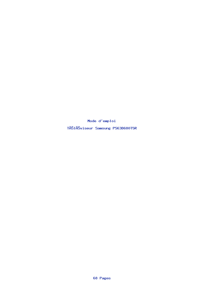 Page 1 de la notice Mode d'emploi Samsung PS63B680T5R
