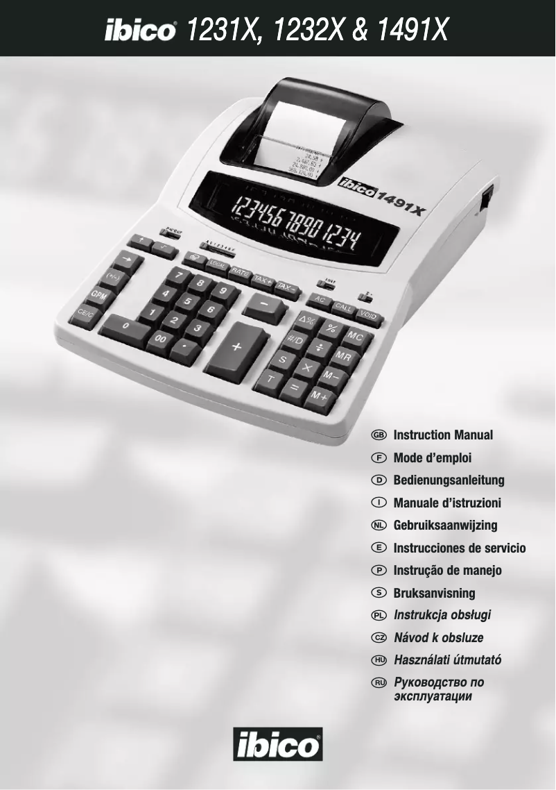 Page 1 de la notice Manuel utilisateur Ibico 1231x