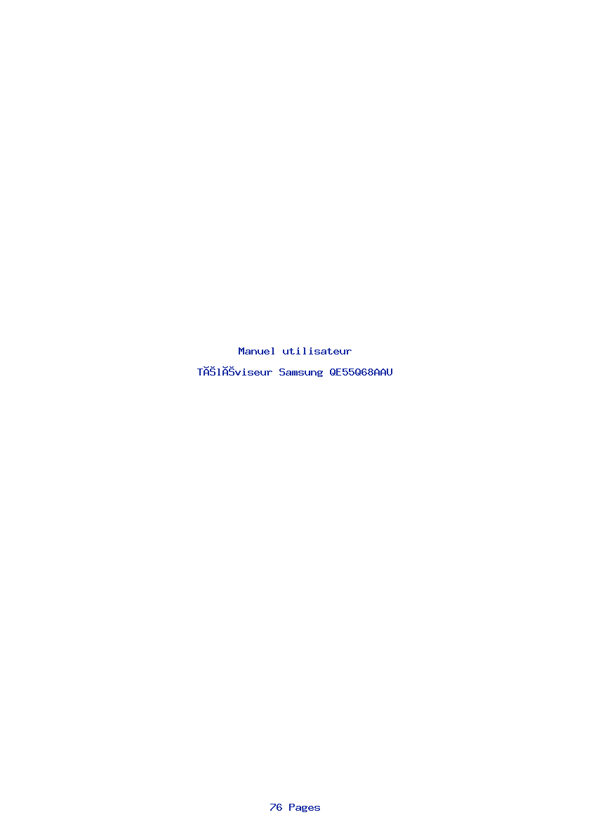 Page 1 de la notice Manuel utilisateur Samsung QE55Q68AAU