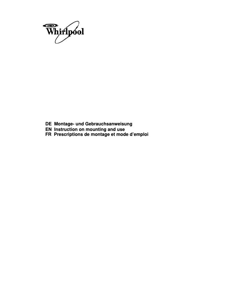 Page 1 de la notice Manuel utilisateur Whirlpool AKR 524 IX