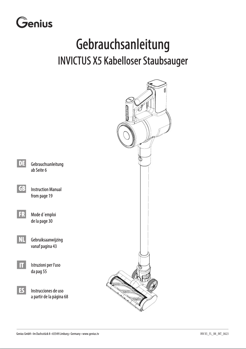 Page 1 de la notice Manuel utilisateur Genius Invictus X5