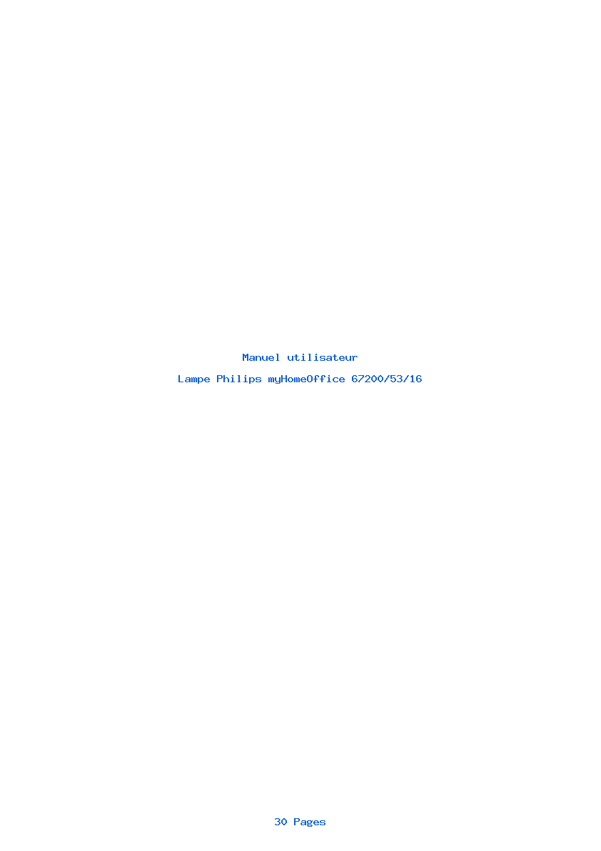 Page 1 de la notice Manuel utilisateur Philips myHomeOffice 67200/53/16