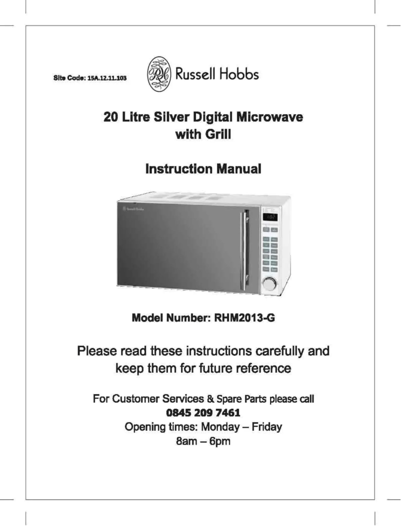 Page 1 de la notice Manuel utilisateur Russell Hobbs RHM2013-G