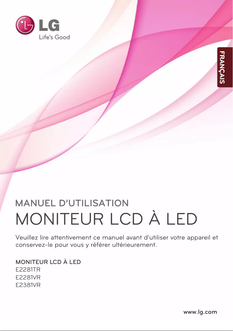 Page 1 de la notice Manuel utilisateur LG E2281TR-BN