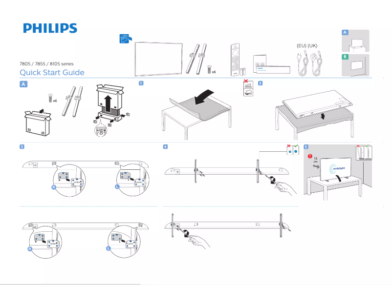 Page 1 of the manual Quick Start Guide Philips 70PUS7855