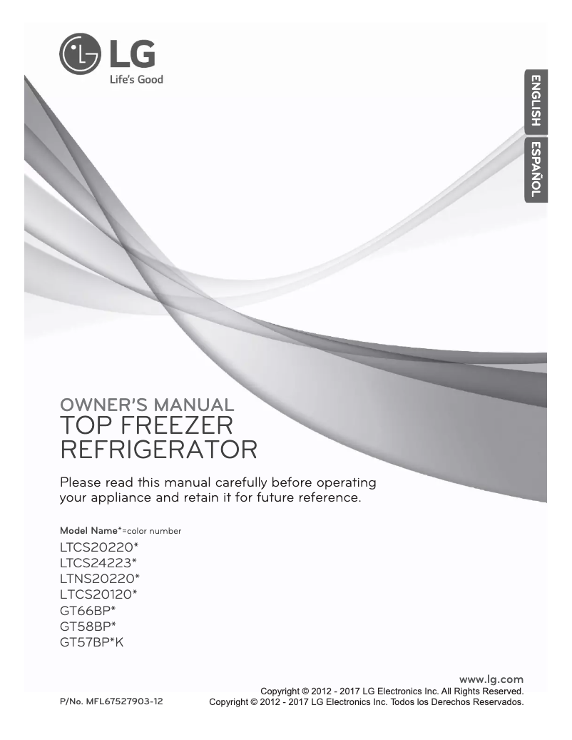 Page 1 de la notice Manuel utilisateur LG GT57BPWK