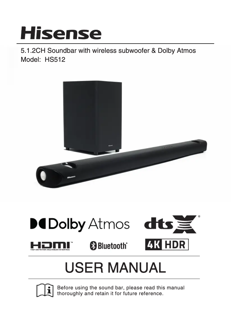 Page 1 de la notice Manuel utilisateur Hisense HS512