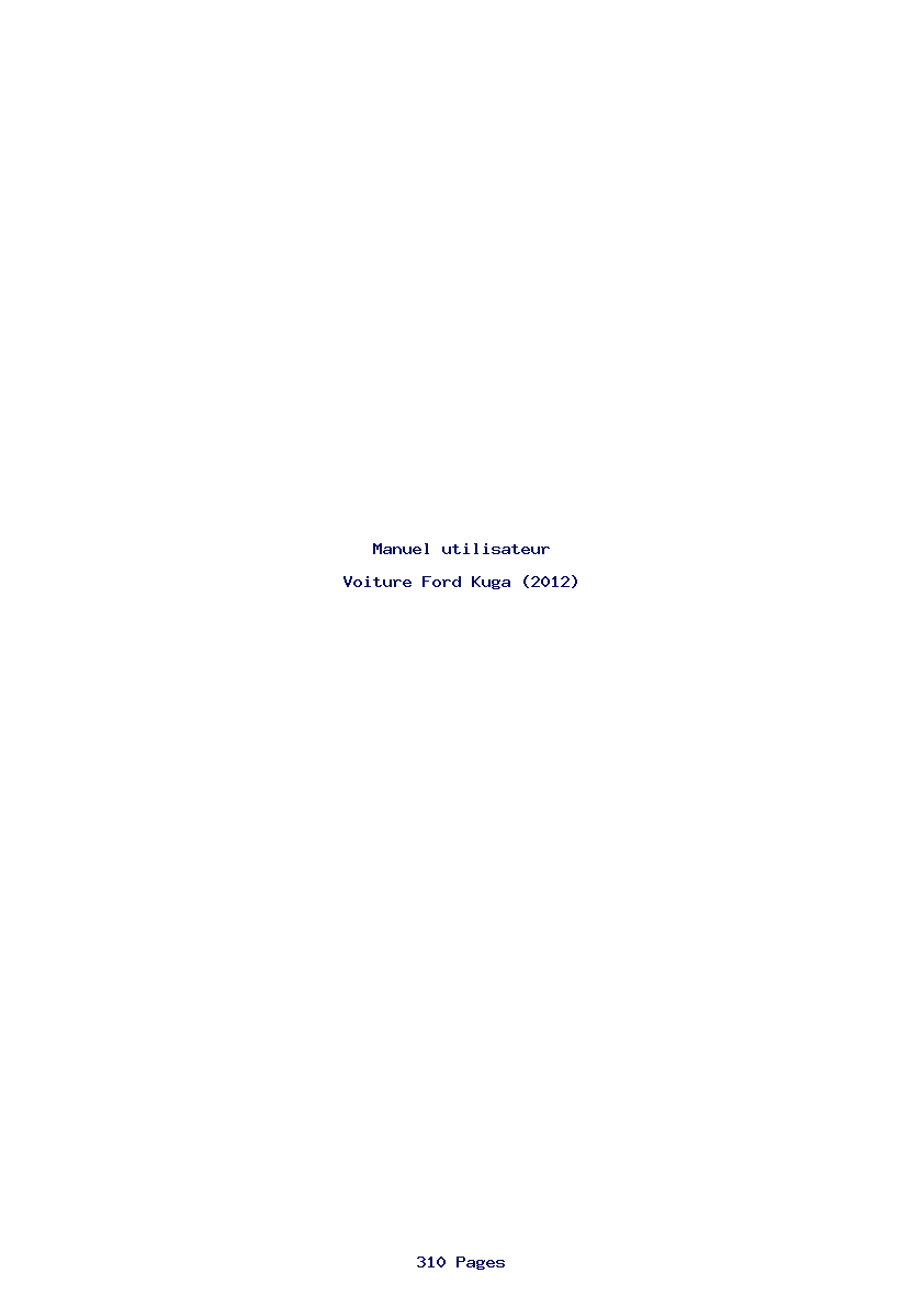Page 1 de la notice Manuel utilisateur Ford Kuga (2012)