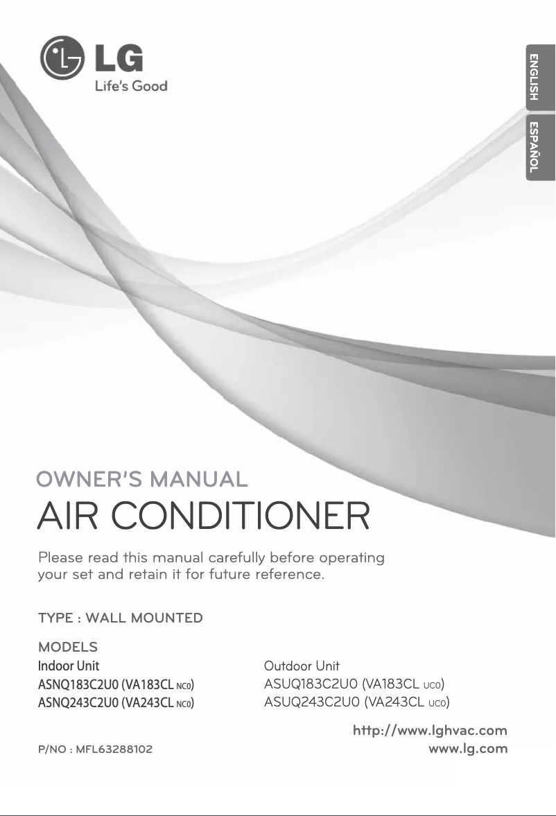 Page 1 de la notice Manuel utilisateur LG VA243CL