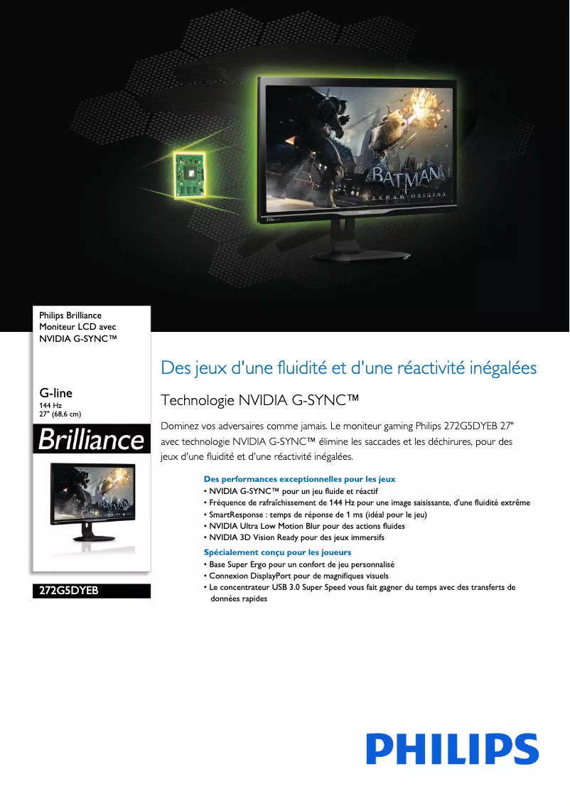 Página 1 del manual Ficha técnica Philips 272G5DYEB