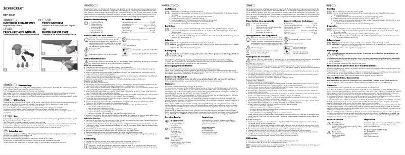 Page 1 de la notice Manuel utilisateur SilverCrest SGP 12 A1