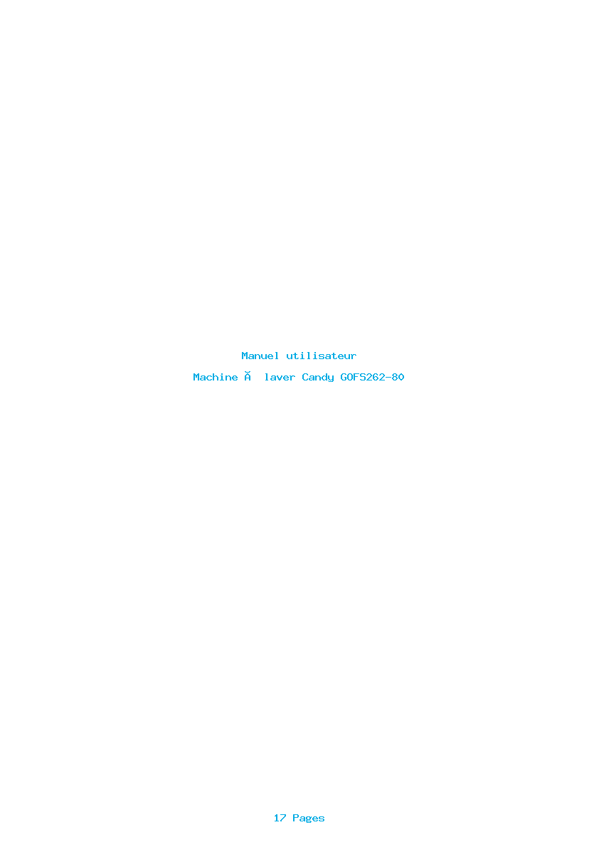 Page 1 de la notice Manuel utilisateur Candy GOFS262-80