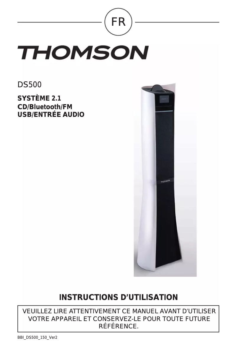 Page 1 de la notice Manuel utilisateur Thomson DS500GREY