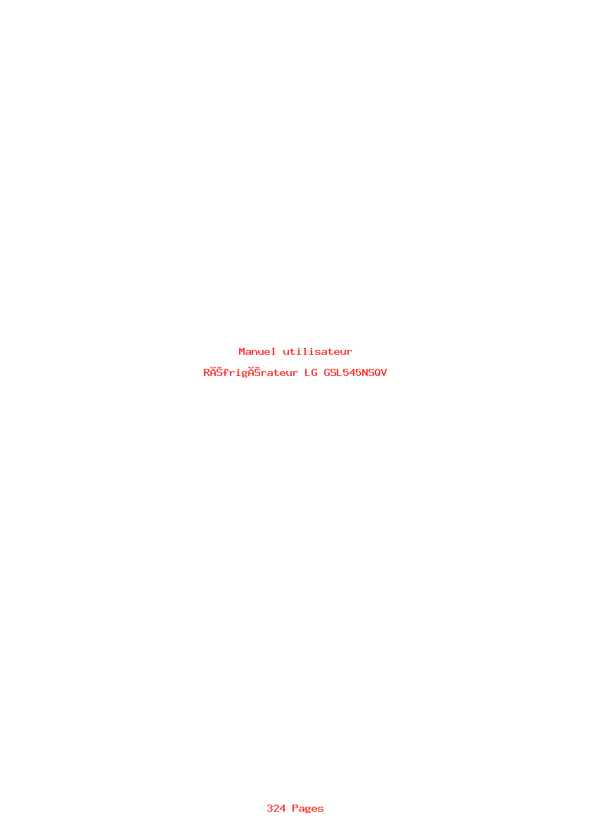 Page 1 de la notice Manuel utilisateur LG GSL545NSQV