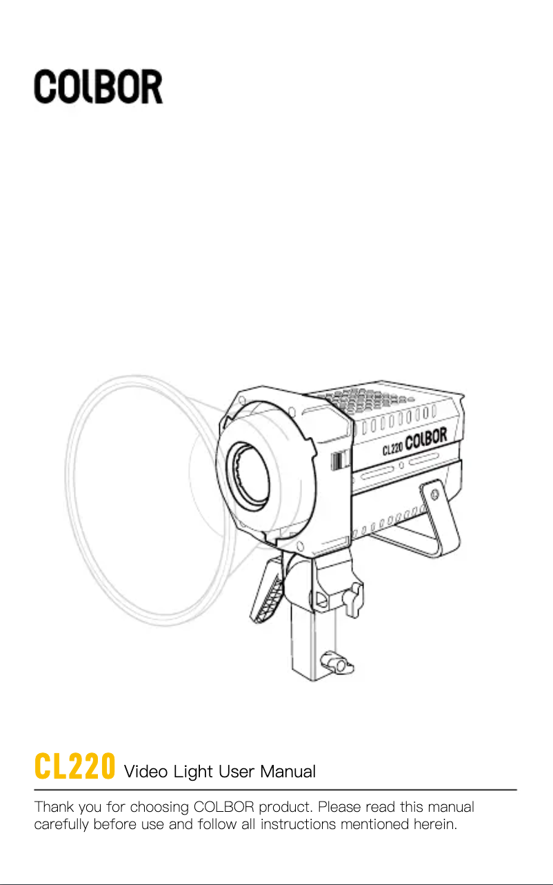 Page 1 de la notice Manuel utilisateur COLBOR CL220