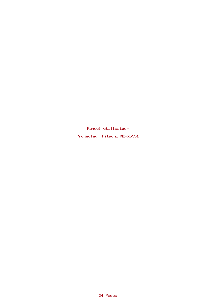 Page 1 de la notice Manuel utilisateur Hitachi MC-X5551