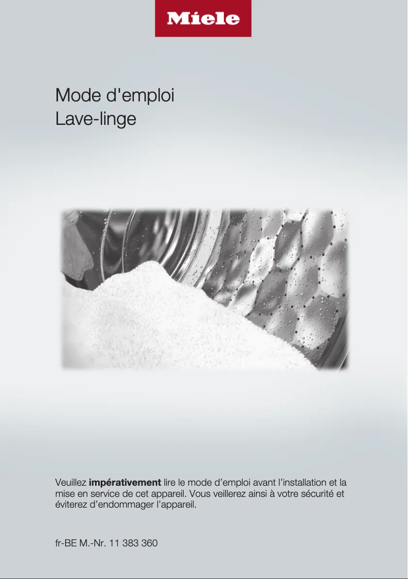 Page 1 de la notice Manuel utilisateur Miele WWG 360 WCS