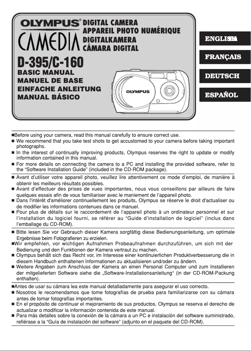 Página 1 del manual Manual de usuario Olympus Camedia D-395