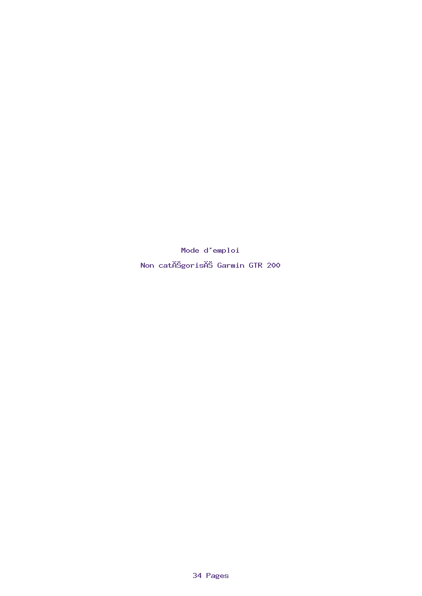 Page 1 de la notice Mode d'emploi Garmin GTR 200
