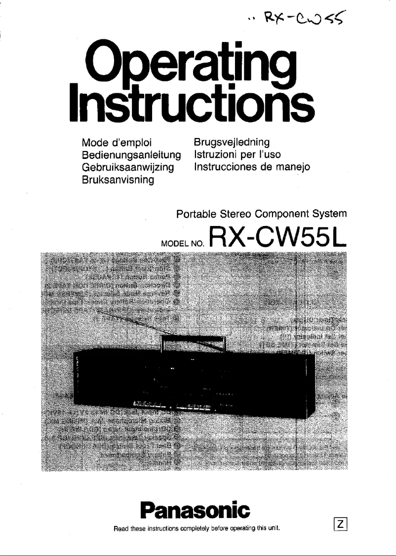 Page 1 de la notice Manuel utilisateur Panasonic RX-CW55