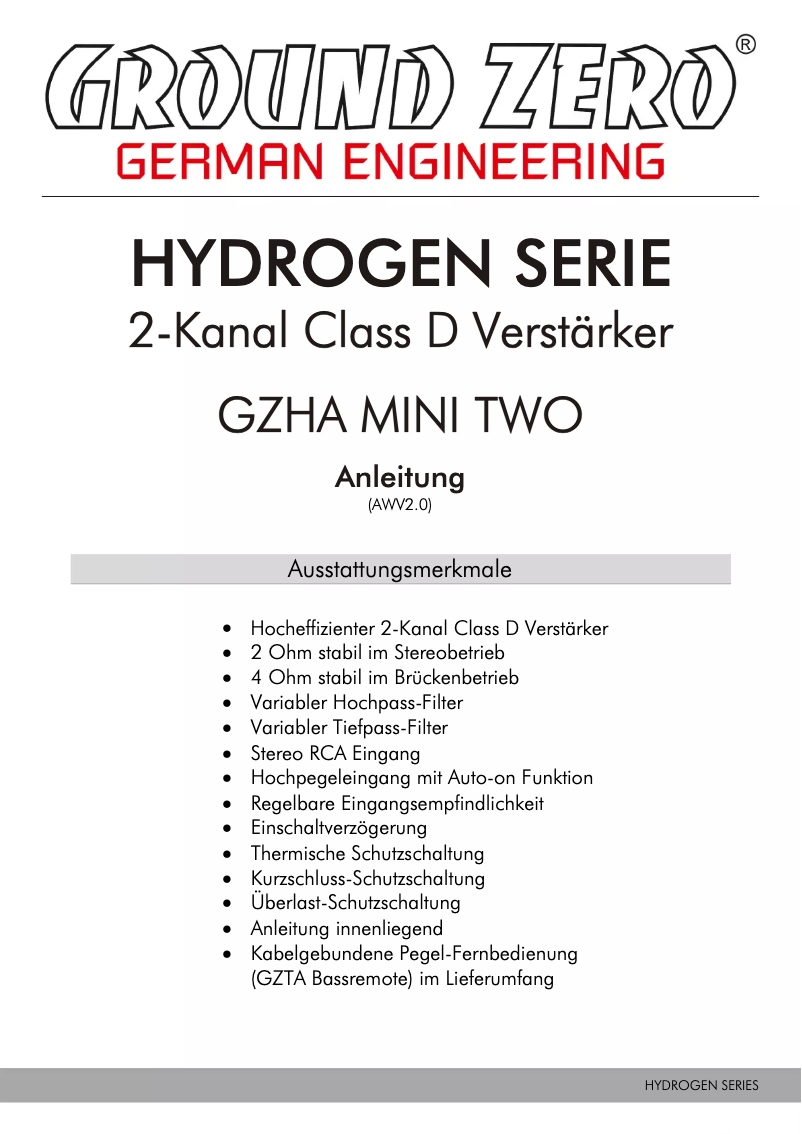 Página 1 del manual Manual de usuario Ground Zero GZHA MINI TWO