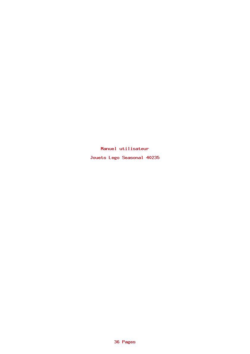 Page 1 de la notice Manuel utilisateur Lego Seasonal 40235