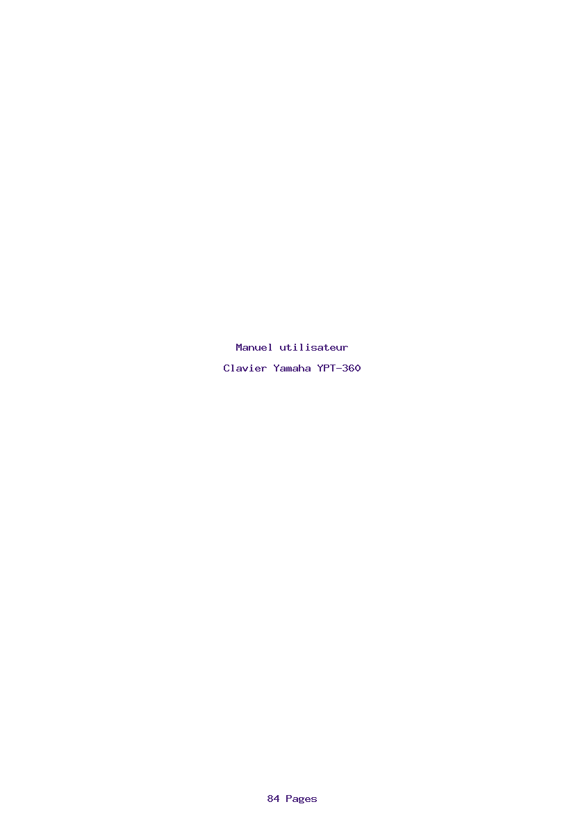 Page 1 de la notice Manuel utilisateur Yamaha YPT-360