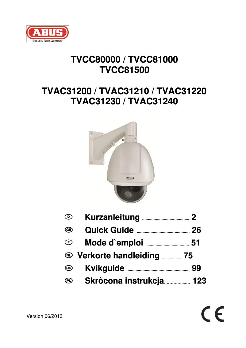 Page 1 de la notice Manuel utilisateur Abus TVCC81500