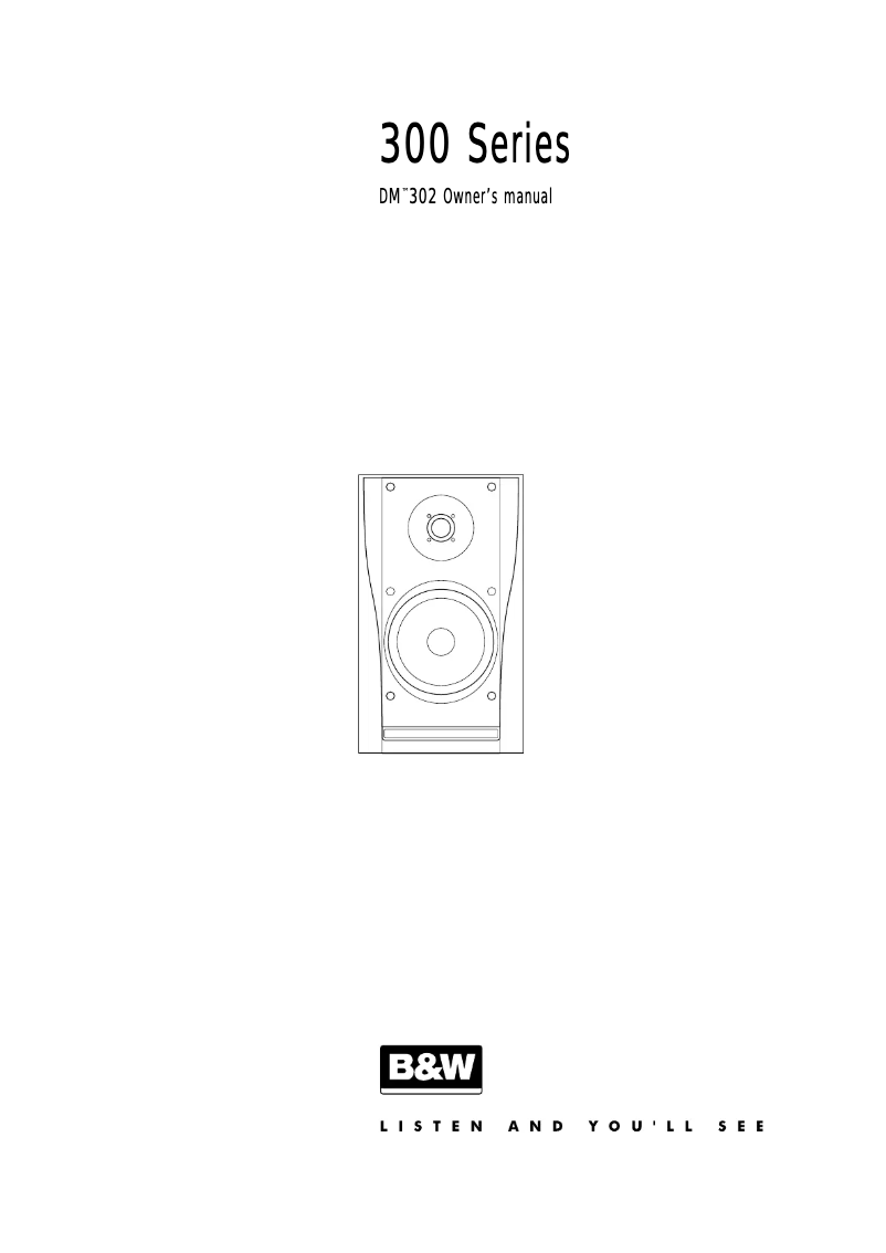 Page 1 de la notice Manuel utilisateur Bowers & Wilkins DM 302