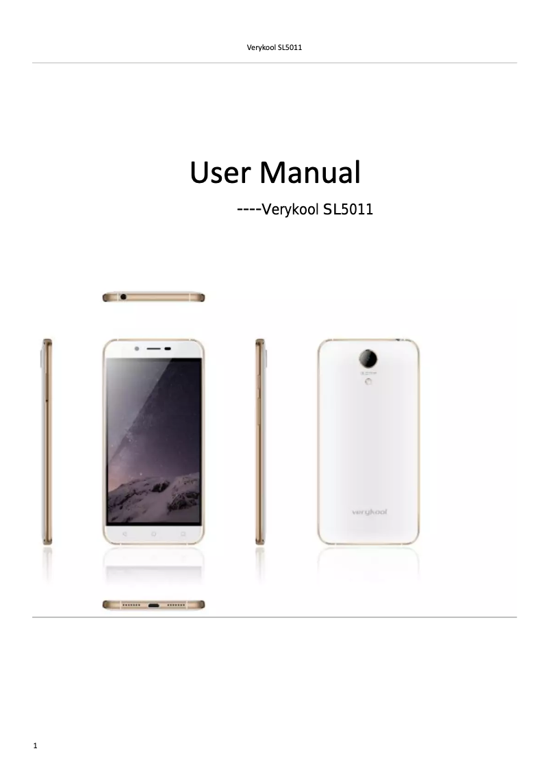 Page 1 de la notice Manuel utilisateur Verykool Spark LTE SL5011