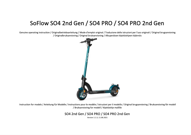 Page 1 de la notice Manuel utilisateur SoFlow SO4 Pro