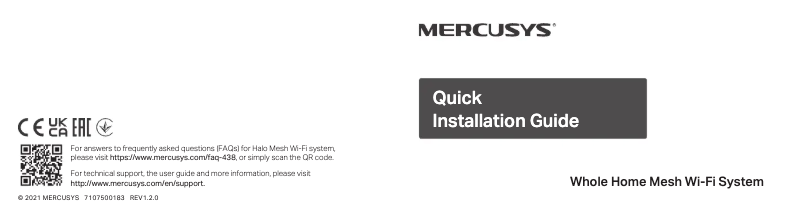 Página 1 del manual Guía de inicio rápido Mercusys Halo H60X