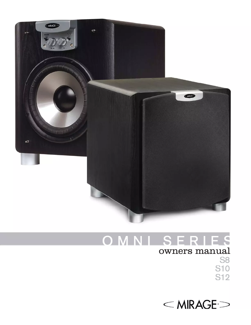 Page 1 de la notice Manuel utilisateur Mirage Omni S10
