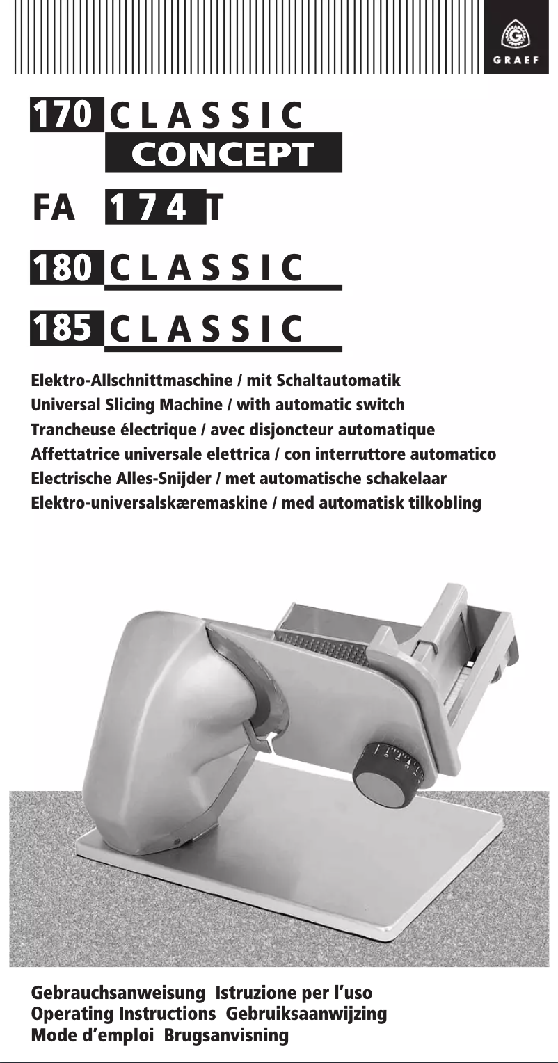 Page 1 de la notice Manuel utilisateur Graef Classic Concept FA 174 T 170