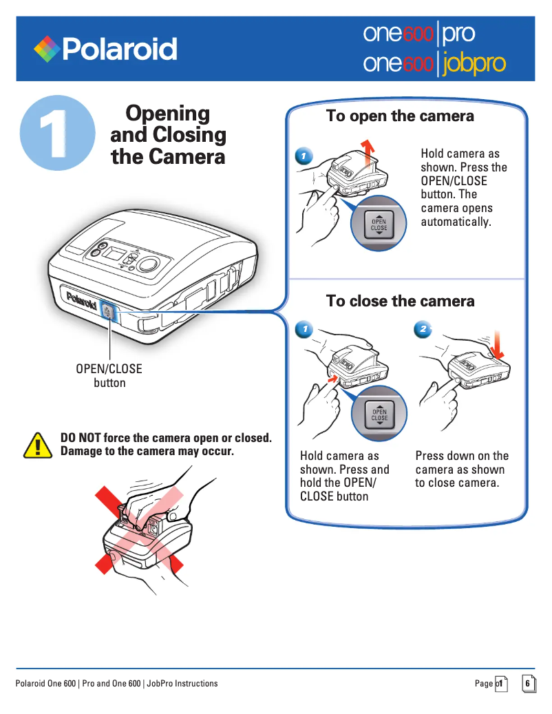 Página 1 del manual Manual de usuario Polaroid One600 JobPro