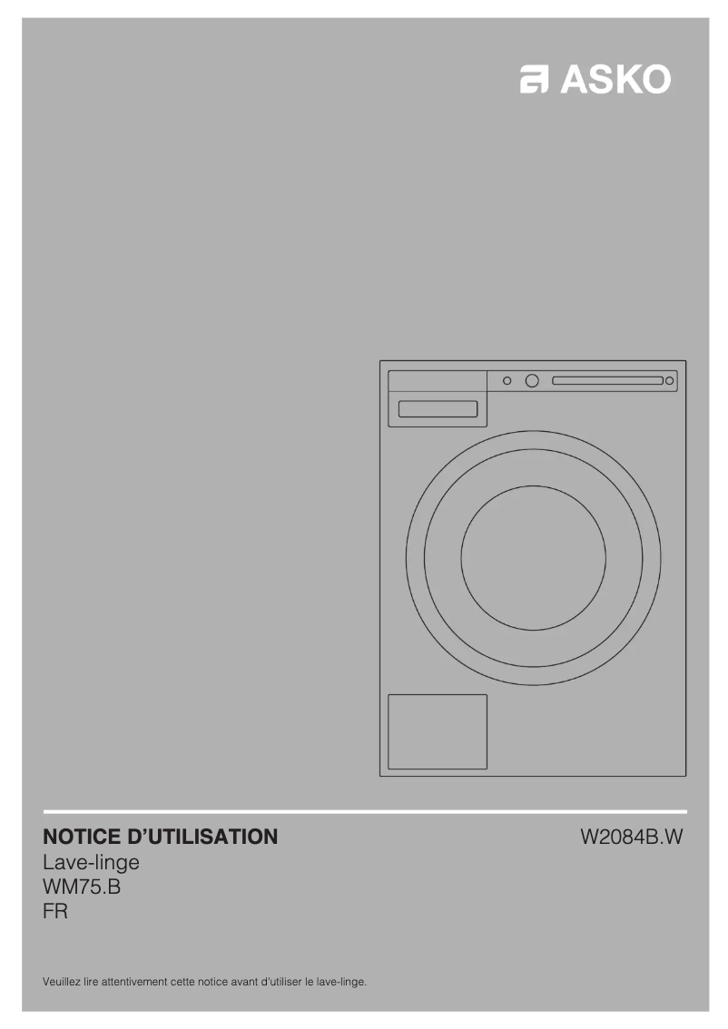 Page 1 de la notice Manuel utilisateur Asko W2084.W/1