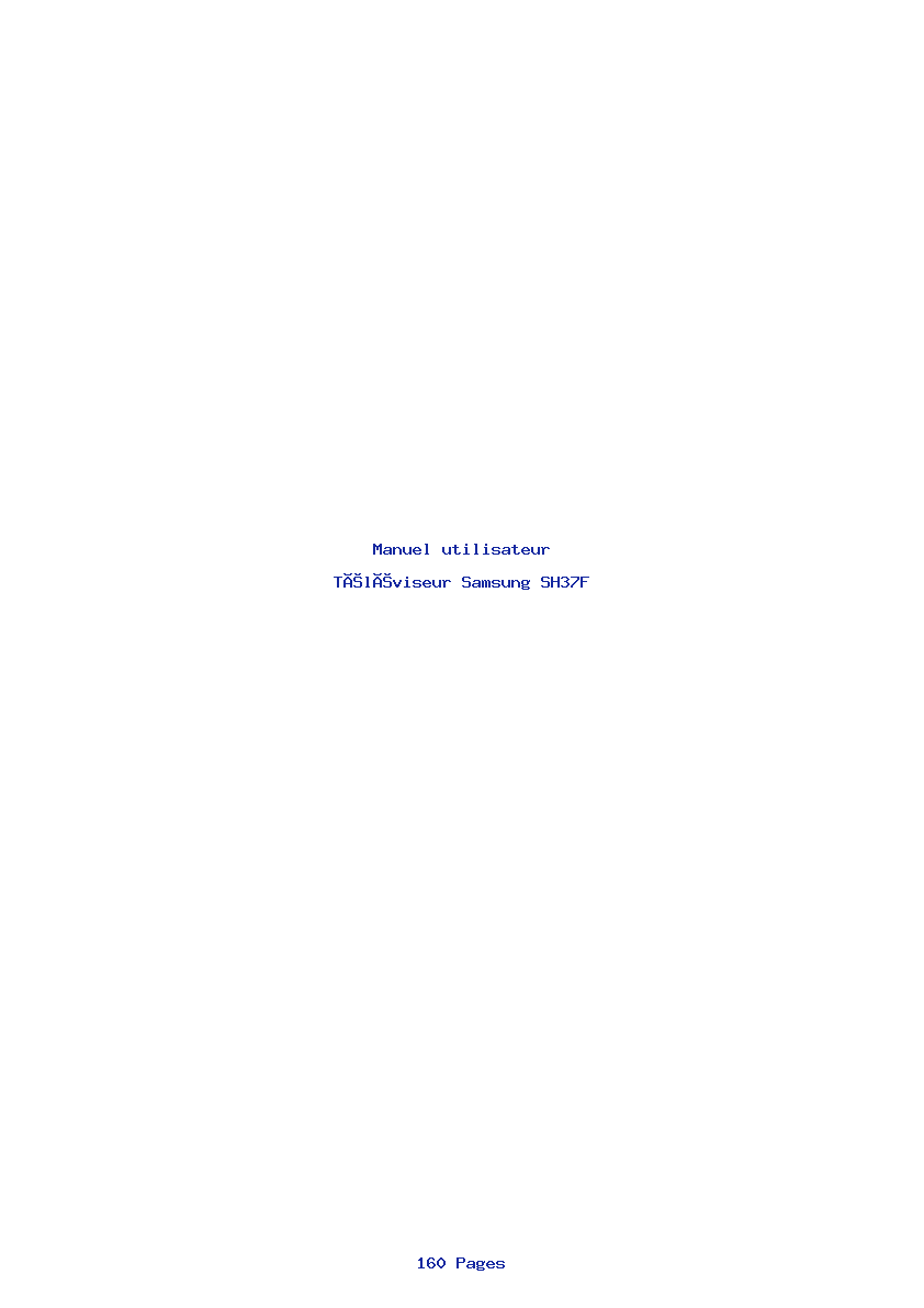 Page 1 de la notice Manuel utilisateur Samsung SH37F