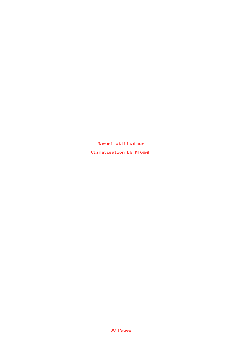 Page 1 de la notice Manuel utilisateur LG MT08AH