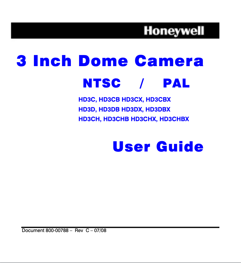 Page 1 de la notice Manuel utilisateur Honeywell HD3C