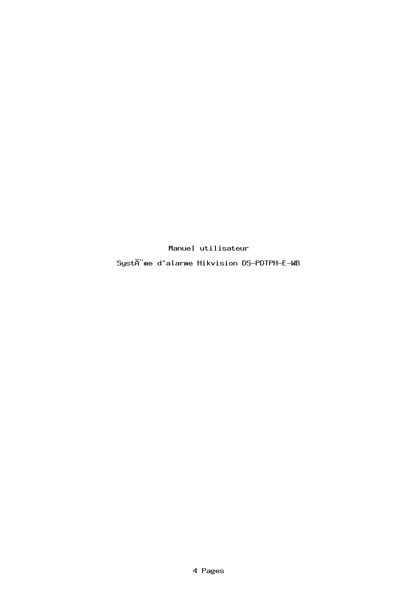 Page 1 de la notice Manuel utilisateur Hikvision DS-PDTPH-E-WB