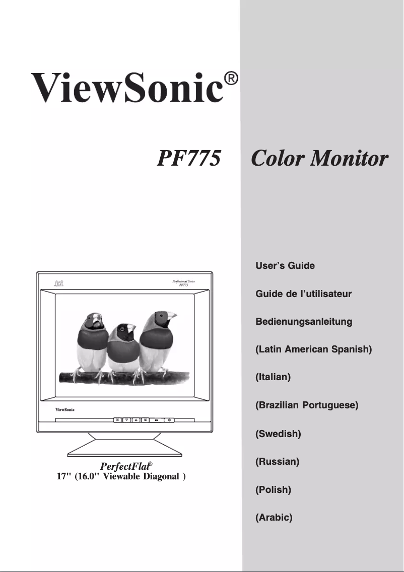 Página 1 del manual Manual de usuario Viewsonic PF775