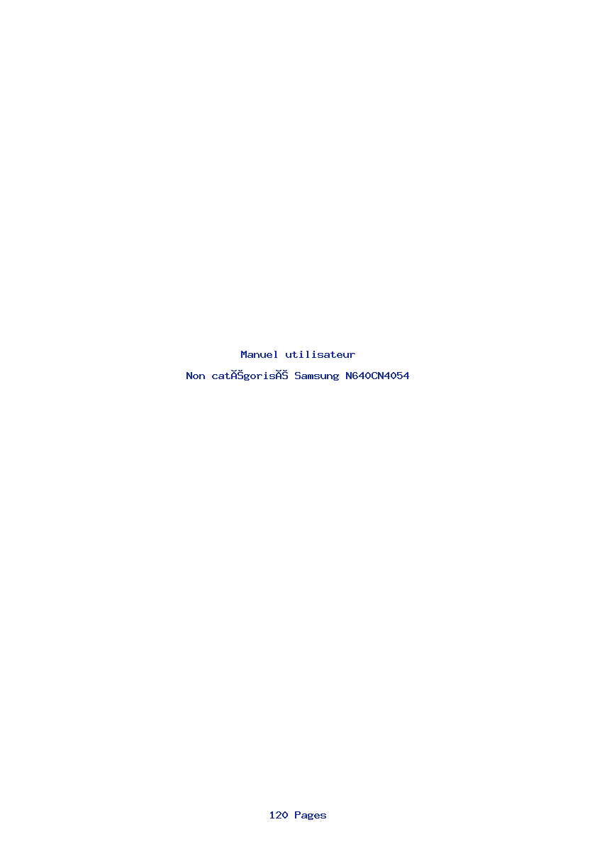 Page 1 de la notice Manuel utilisateur Samsung N640CN4054