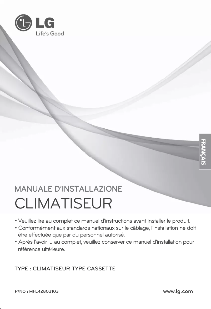 Page 1 de la notice Guide d'installation LG ARNU05GTRC2