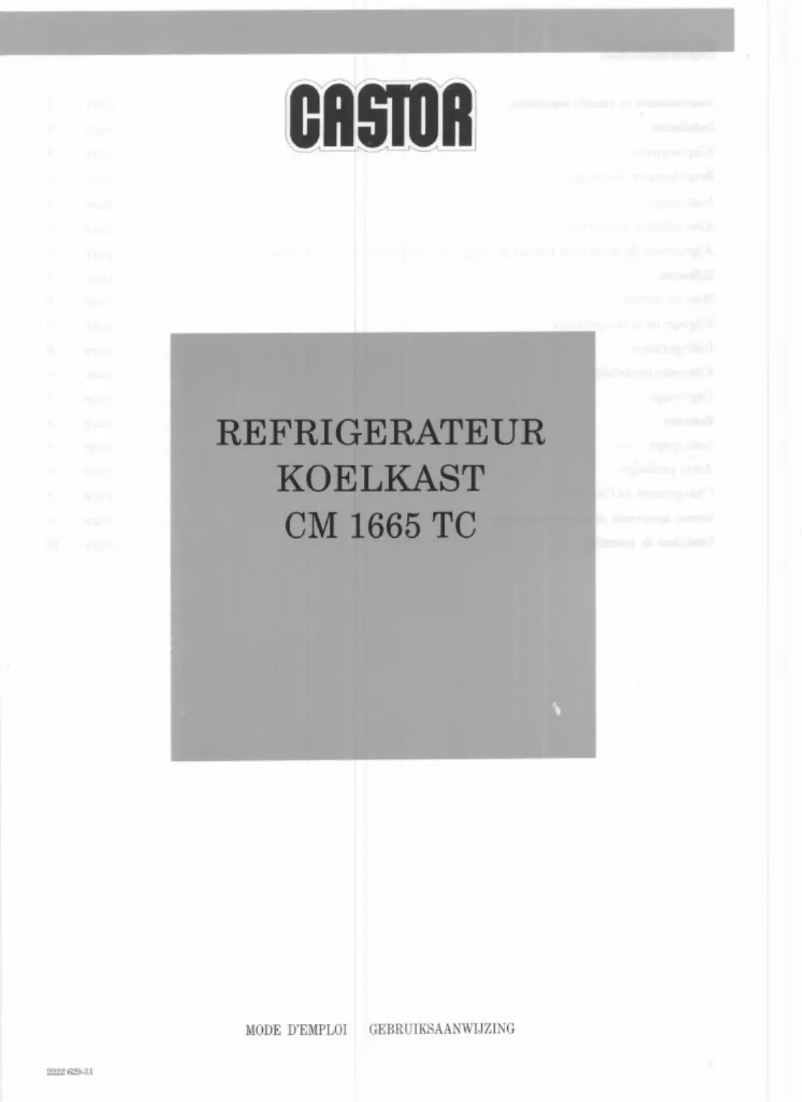 Page 1 de la notice Manuel utilisateur Castor CM 1665 TC