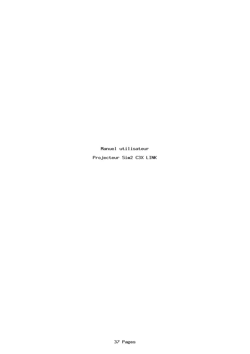 Page 1 de la notice Manuel utilisateur Sim2 C3X LINK