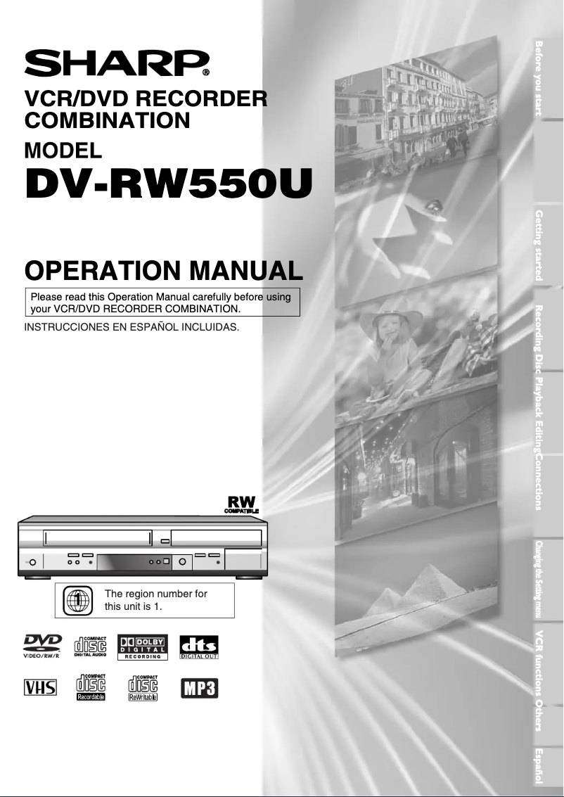 Página 1 del manual Manual de usuario Sharp DV-RW550U