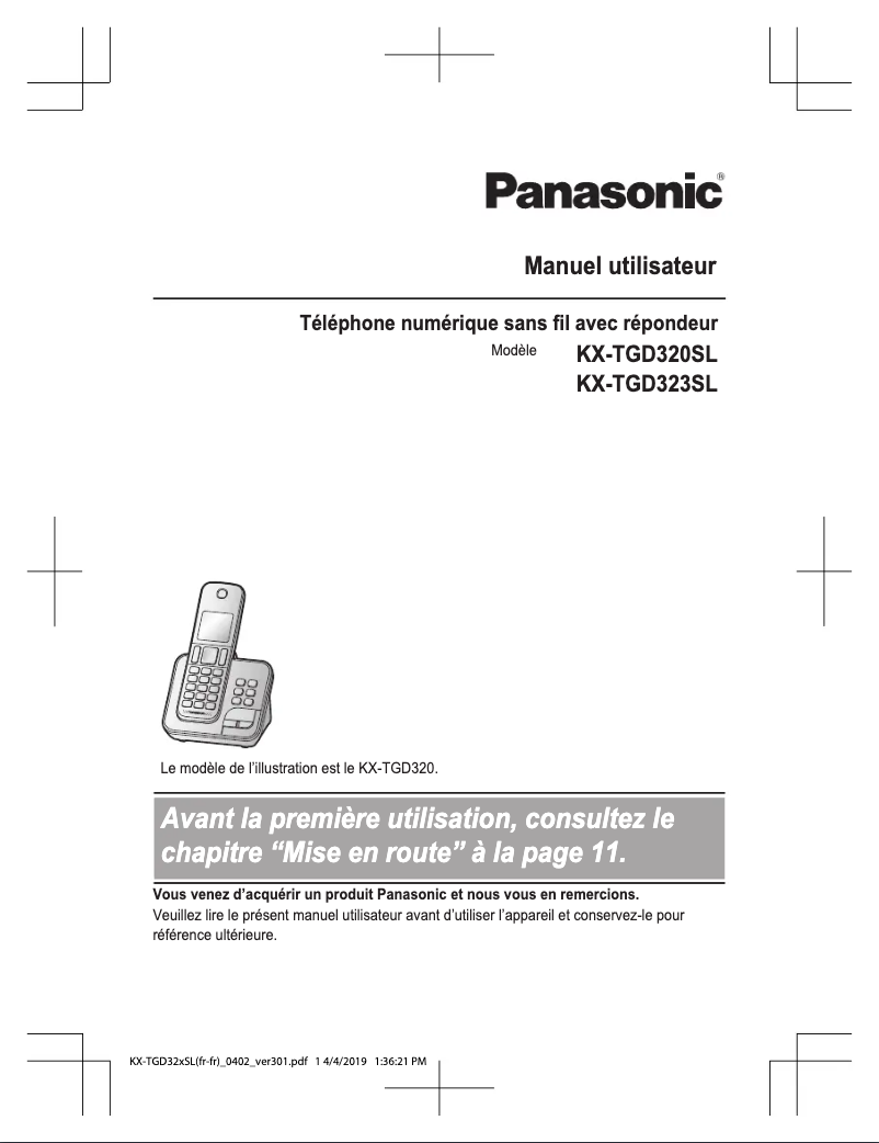 Página 1 del manual Manual de usuario Panasonic KX-TGD323SL
