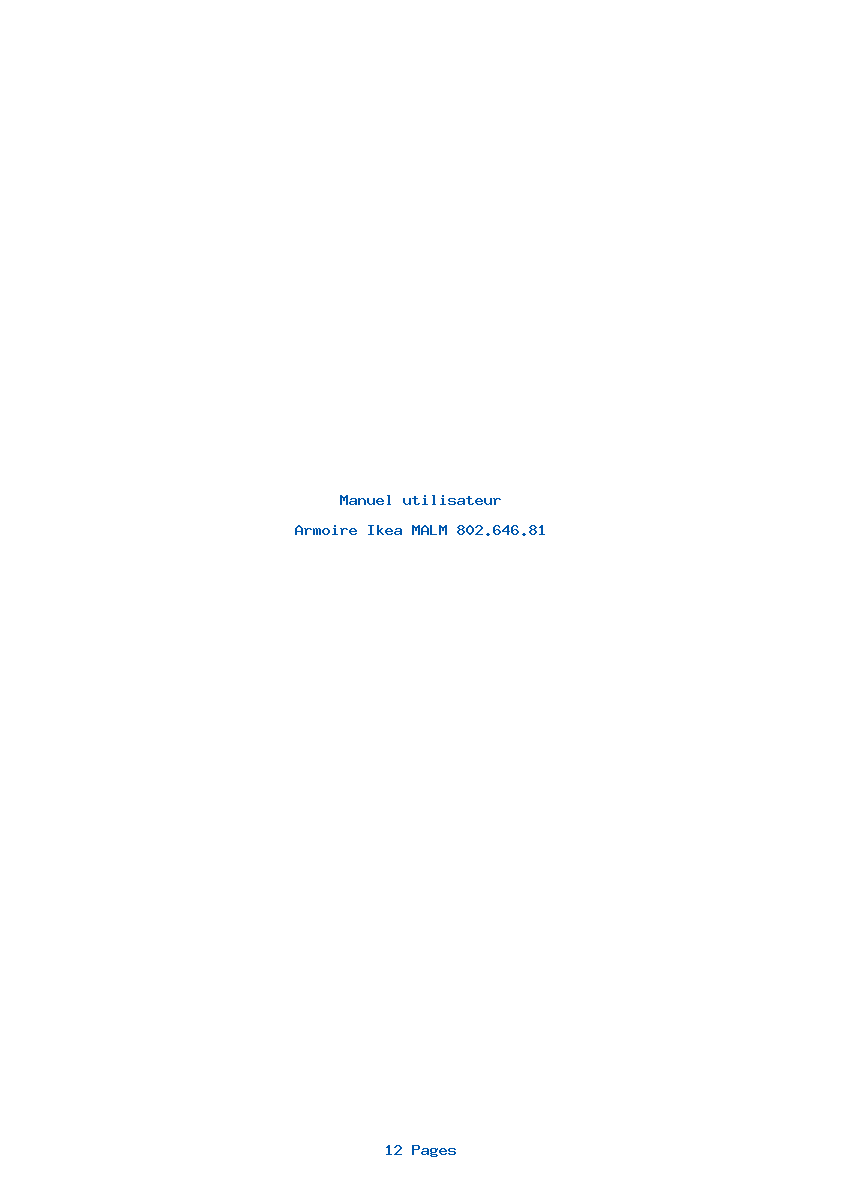 Page 1 de la notice Manuel utilisateur Ikea MALM 802.646.81