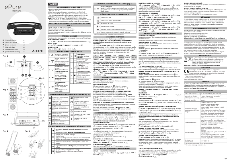 Image de la première page du manuel de l'appareil ePure Premium