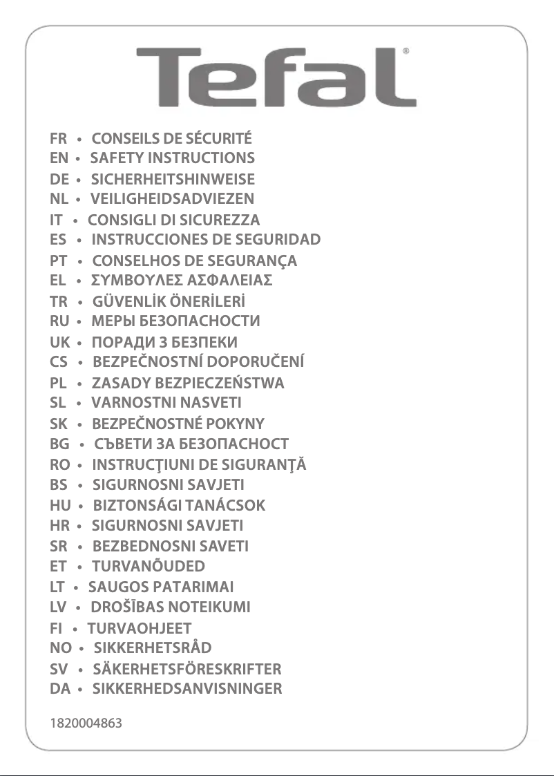 Page 1 de la notice Instructions / montage Tefal Classic PP1500